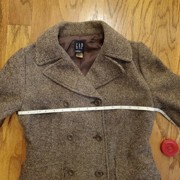 Old Navy Brown Tweed Pea Coat XS Extra Small - Picture 9 of 10